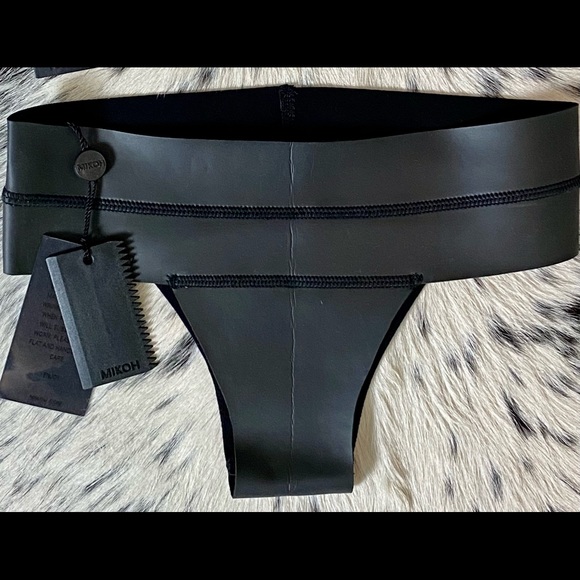 MIKOH RINCON NEOPRENE CUTOUT BANDEAU BIKINI, SZ S - Picture 11 of 13